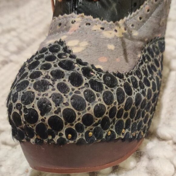 Irregular Choice Patchwork Wedge Booties 8.5 - Picture 10 of 11